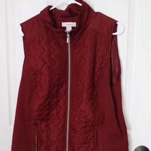 Burgandy zipper vest, C J Banks, 1x